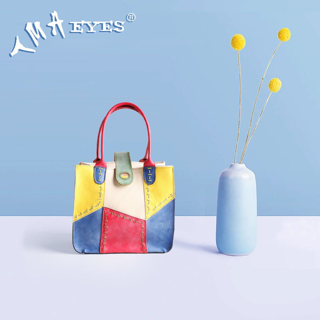 Unveiling the Latest in Fashion: The TMA EYES Multi-color Patchwork Handbag