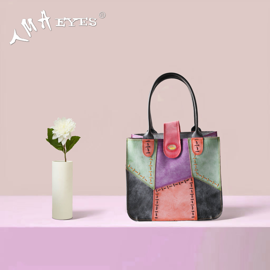 Make a Bold Statement with the TMA EYES Multi-Color Patchwork Handbag