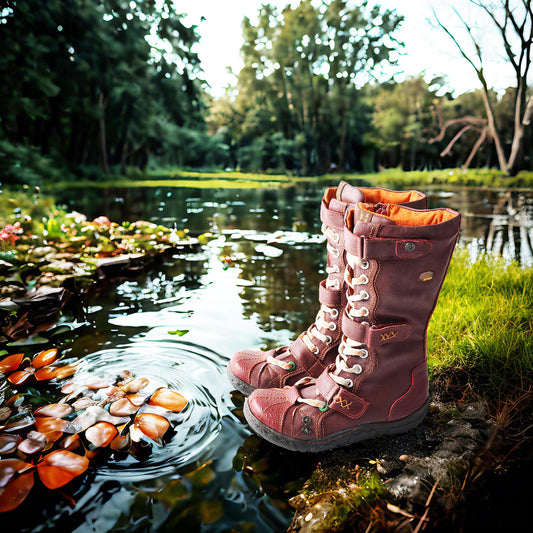 Timeless Comfort and Style: TMA EYES Strape-Accent Washed PU Leather Flat Women’s Boot With Plus Size