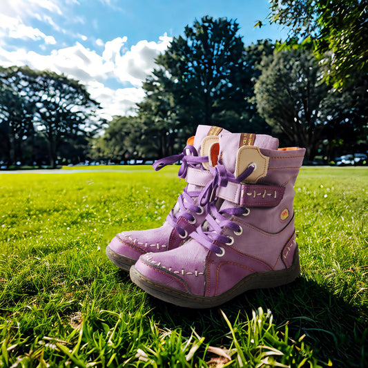 Elevate Your Style and Comfort: The TMA EYES Purple Ankle Boots with Faux Fur Lining