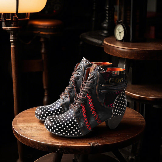 TMA EYES Polka Dot High Heel Ankle Boots: The Perfect Christmas Gift