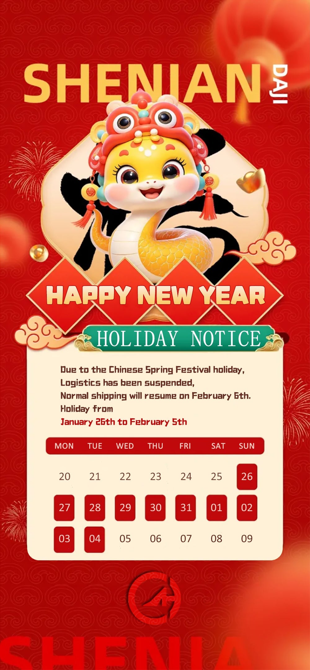 Shipping Announcement: Adjustments During Chinese New Year