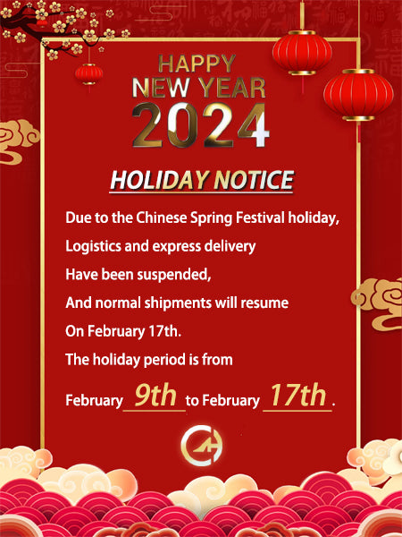 emporary Shipping Delay Due to Chinese New Year Holiday