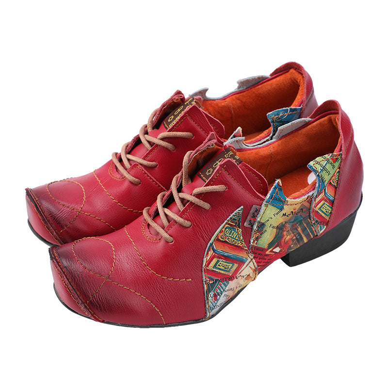 Embrace Style and Comfort with TMA EYES Floral Patchwork Leather Shoes