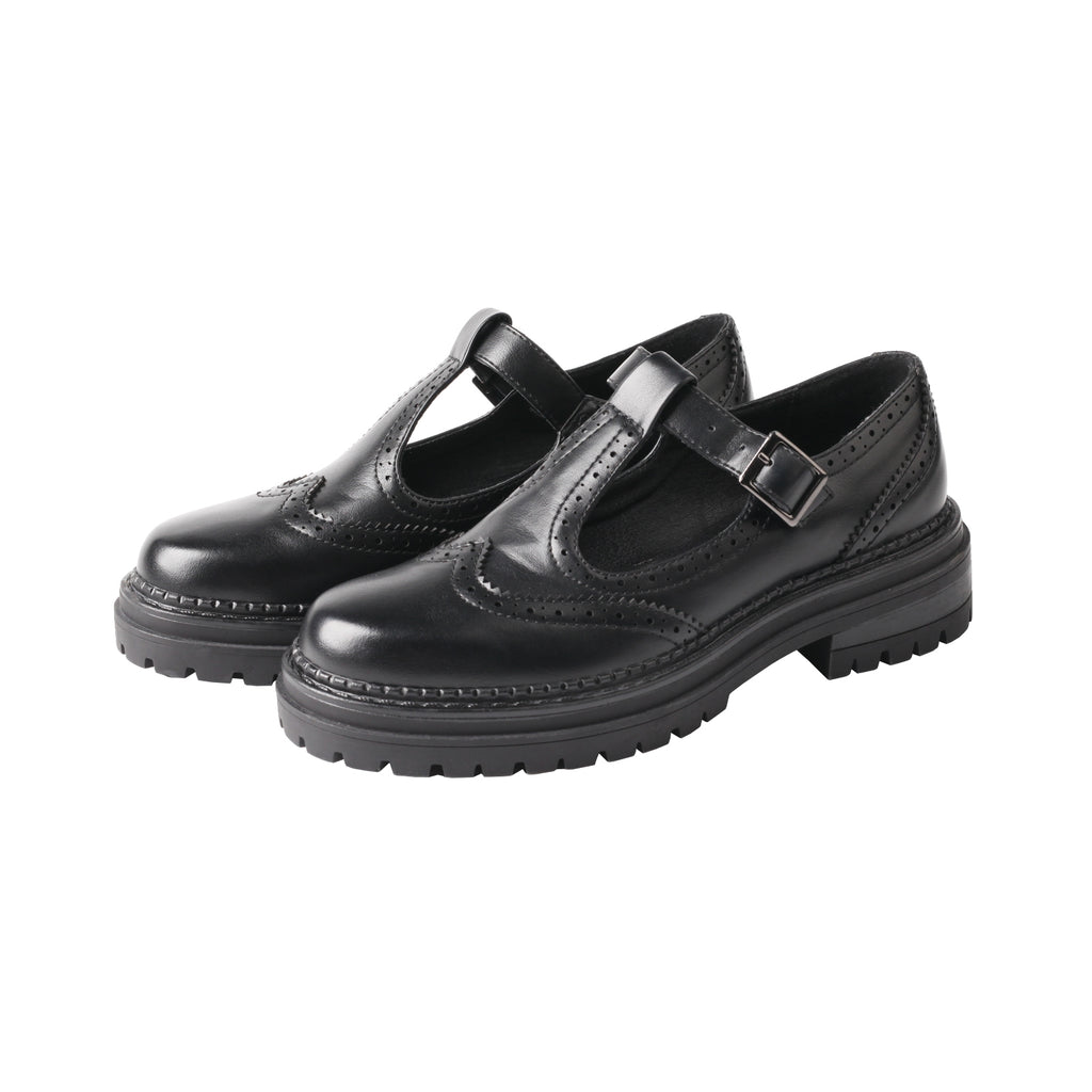 Unveiling the Trendsetter: TMA EYES Chunky Platform T-Strap Hollowed-Out Loafer Vintage Round Toe Women's Single Shoes
