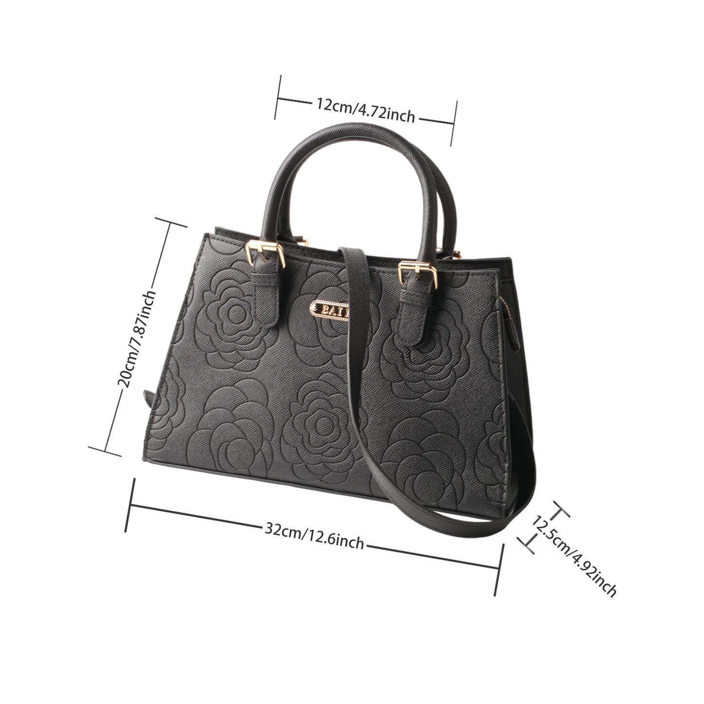 TMA EYES Women's Fashion Embossed Large Tote Bag--Soft Leather Floral Pattern Stylish Crossbody Bag