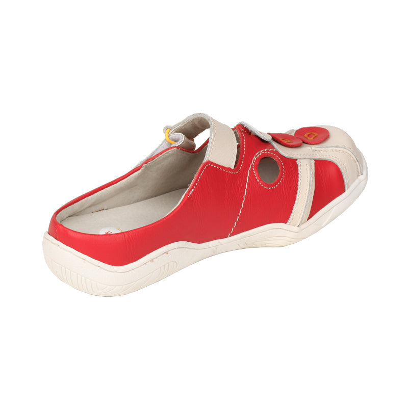 TMA EYES Women's Hand-Stitched Color-Block Slip-On Sandals with Velcro and Hollow Design