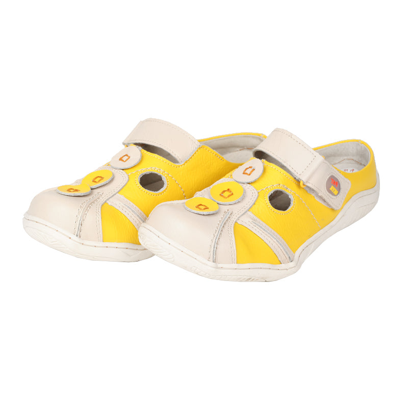 TMA EYES Women's Hand-Stitched Color-Block Slip-On Sandals with Velcro and Hollow Design