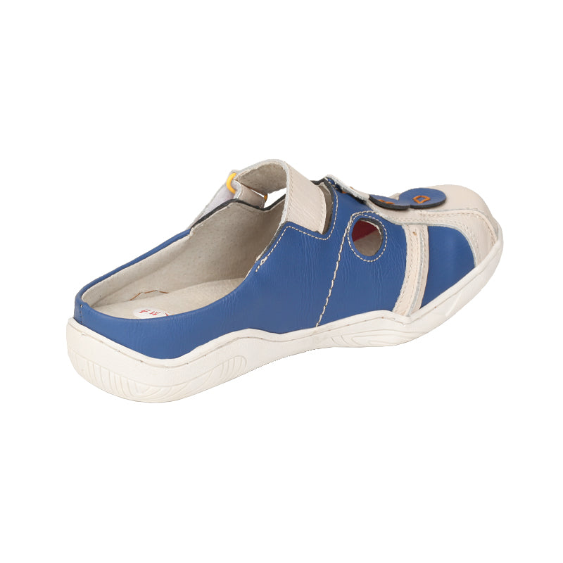 TMA EYES Women's Hand-Stitched Color-Block Slip-On Sandals with Velcro and Hollow Design