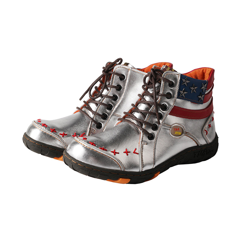 TMA EYES Ladies' New Arrival:  Stripe Patchwork Hand-Stitched Casual Sports Ankle Boots for All Seasons