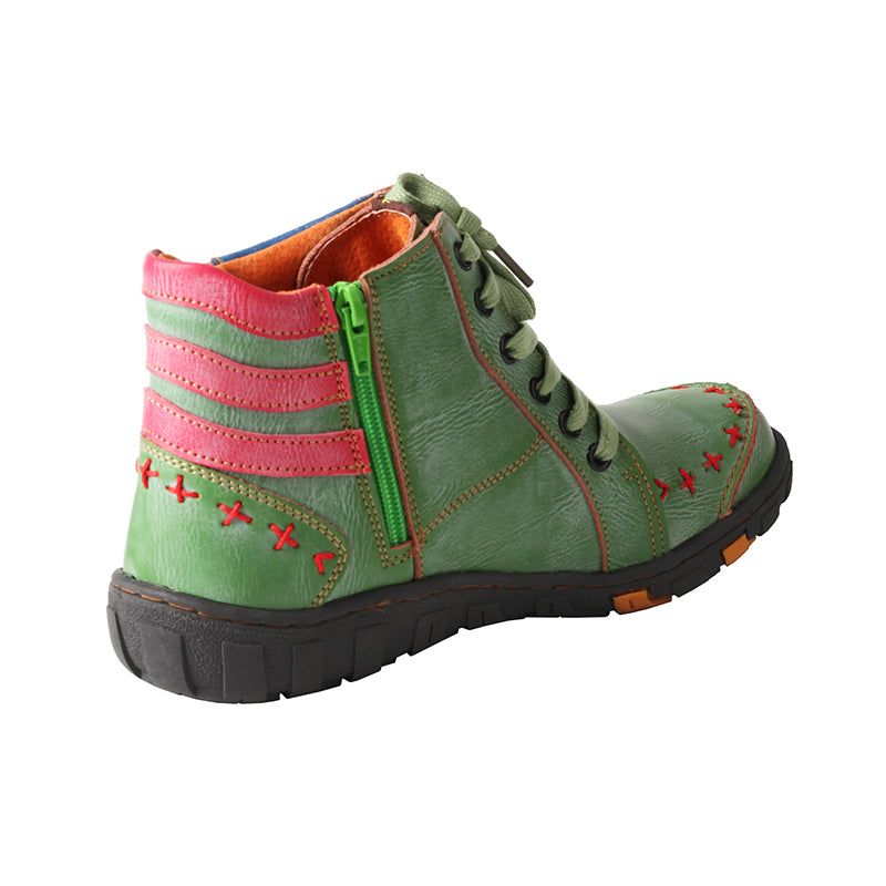 TMA EYES Ladies' New Arrival:  Stripe Patchwork Hand-Stitched Casual Sports Ankle Boots for All Seasons