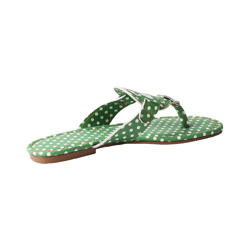 TMA EYES Summer Women's Slip-On Indoor/Outdoor Slides with Printed Polka Dot Style: Casual and Versatile Flat Beach Slippers