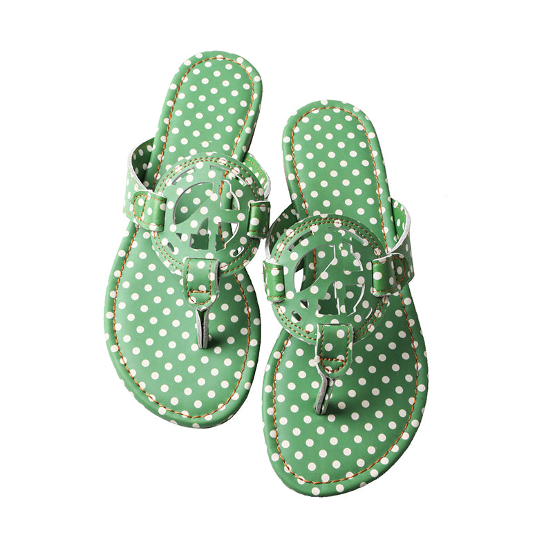 TMA EYES Summer Women's Slip-On Indoor/Outdoor Slides with Printed Polka Dot Style: Casual and Versatile Flat Beach Slippers