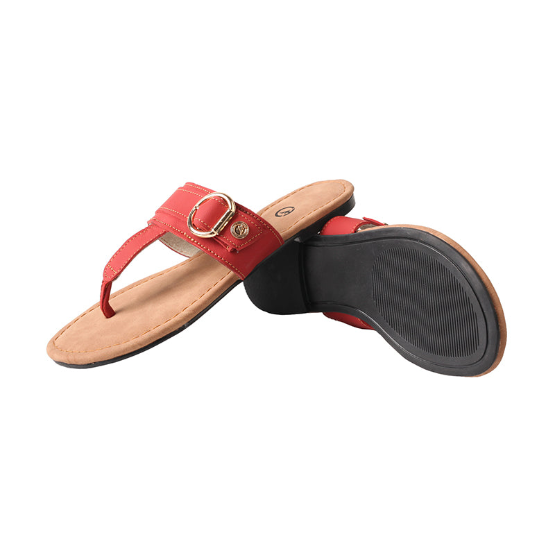 TMA EYES Women's Top-Grain Leather Metal Buckle Toe-Loop Flip-Flop Sandals: Stylish Flat Indoor Slippers crafted from Genuine Leather