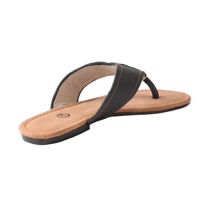 TMA EYES Women's New Arrival: Genuine Leather V-Shaped Toe Comfortable Slip-On Sandals