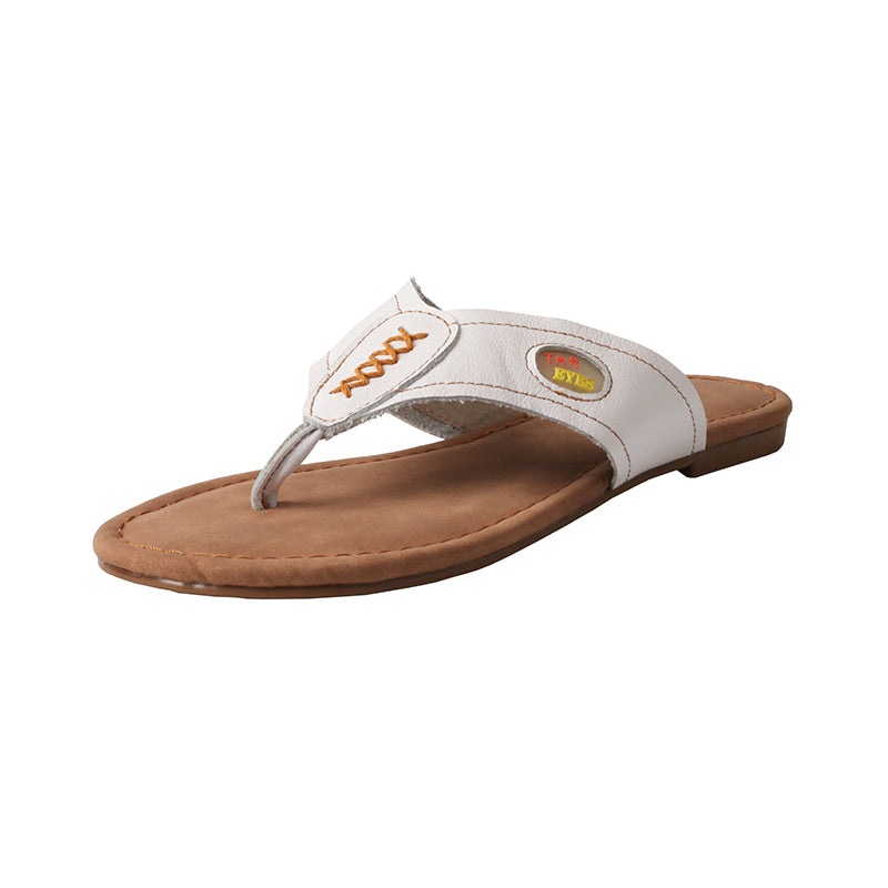 TMA EYES Women's New Arrival: Genuine Leather V-Shaped Toe Comfortable Slip-On Sandals