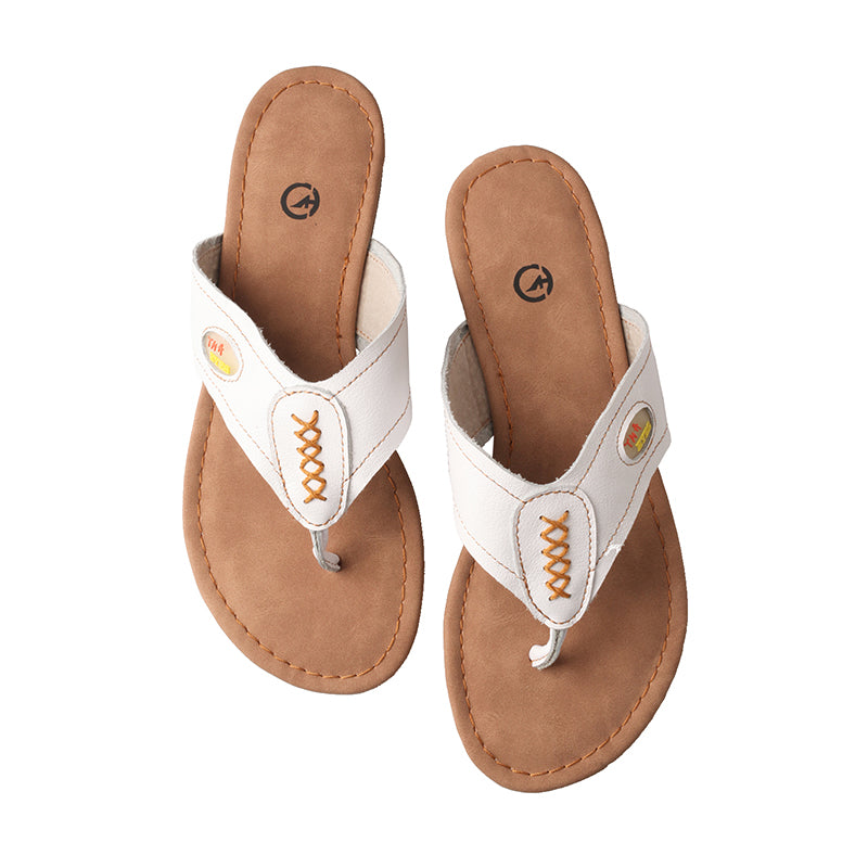 TMA EYES Women's New Arrival: Genuine Leather V-Shaped Toe Comfortable Slip-On Sandals