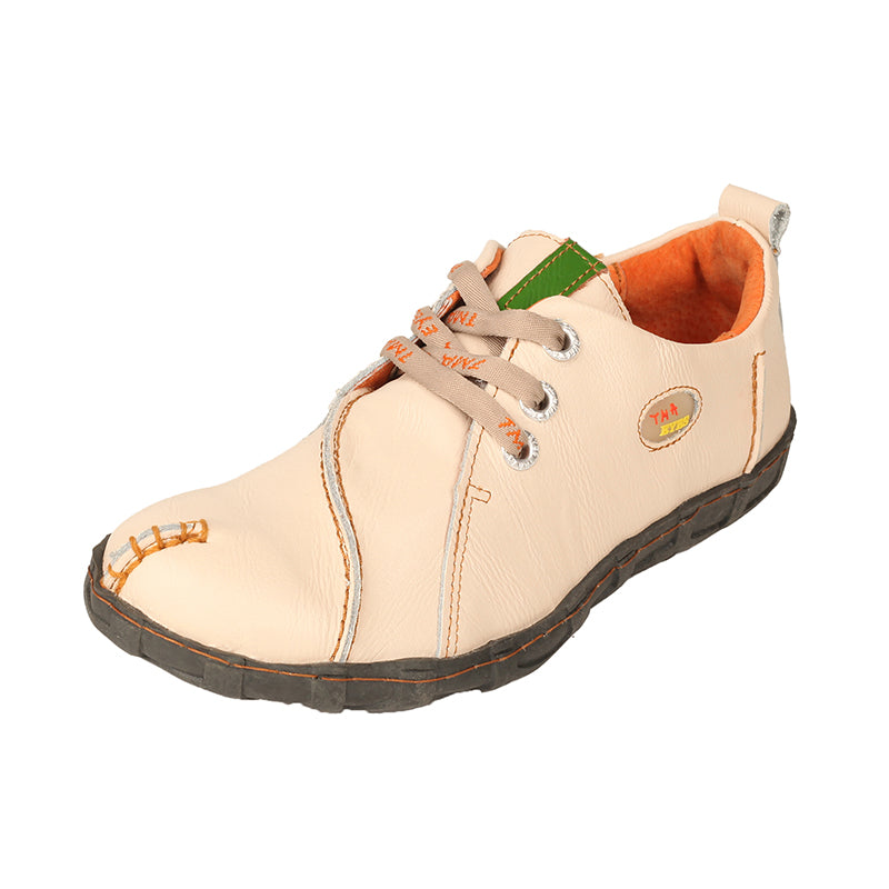 TMA EYES Retro Handmade Soft Leather Shoes Women's Flat Lace-up Walking Casual Shoes