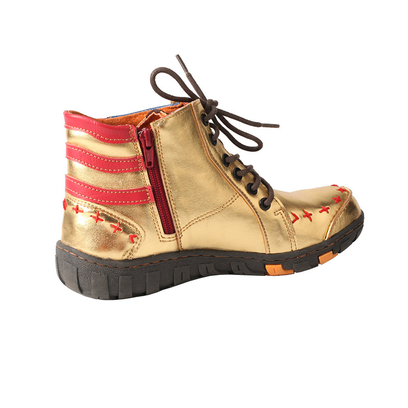 TMA EYES Ladies' New Arrival:  Stripe Patchwork Hand-Stitched Casual Sports Ankle Boots for All Seasons