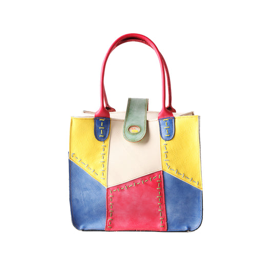 TMA EYES Multi-color Patchwork Handbag: Women's Contrasting New Tote Bag, Lightweight Commute, Fashionable High-End Ladies Bag