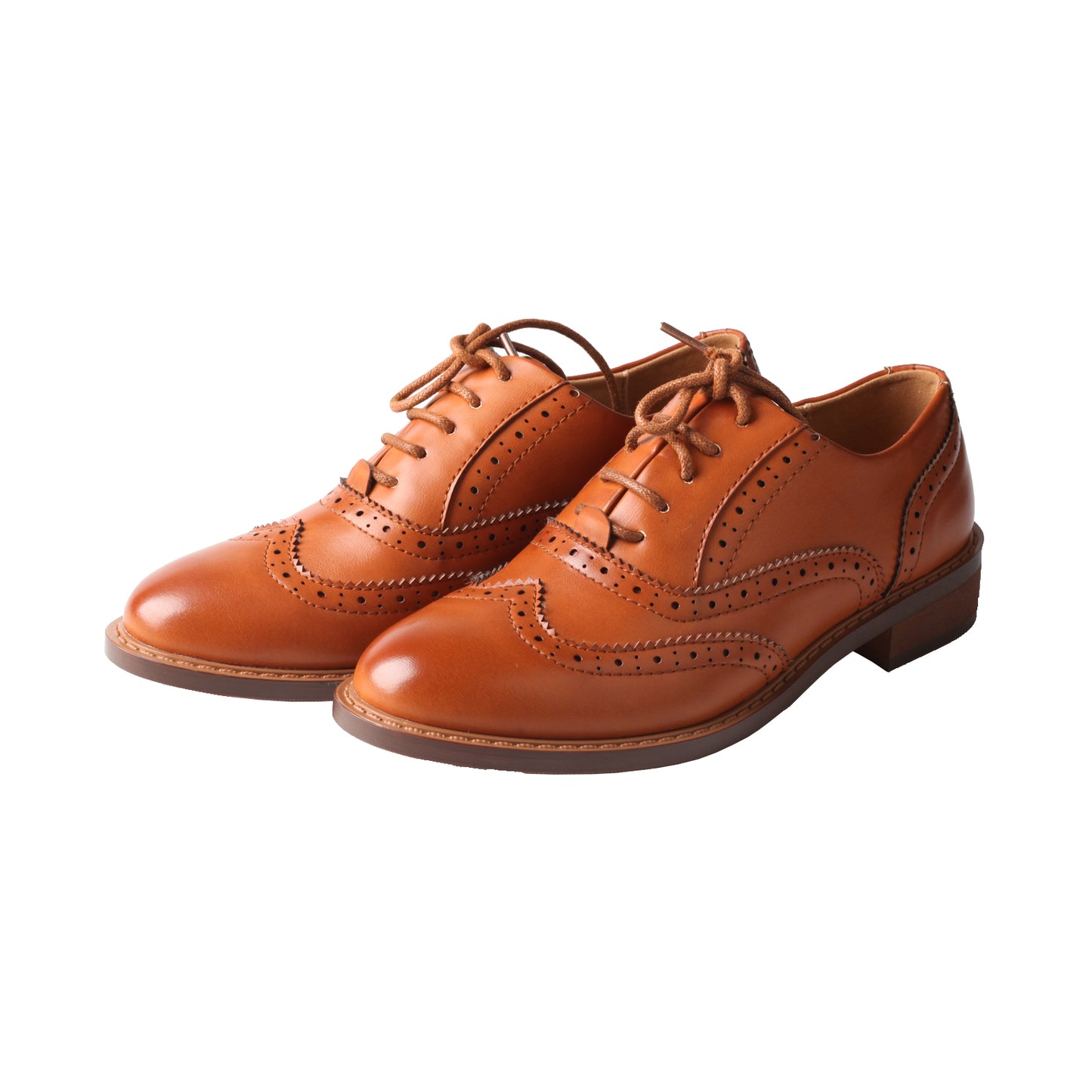 TMA EYES Baroque Retro carved British Style Lace-up Oxford Women's Casual Leather Shoes