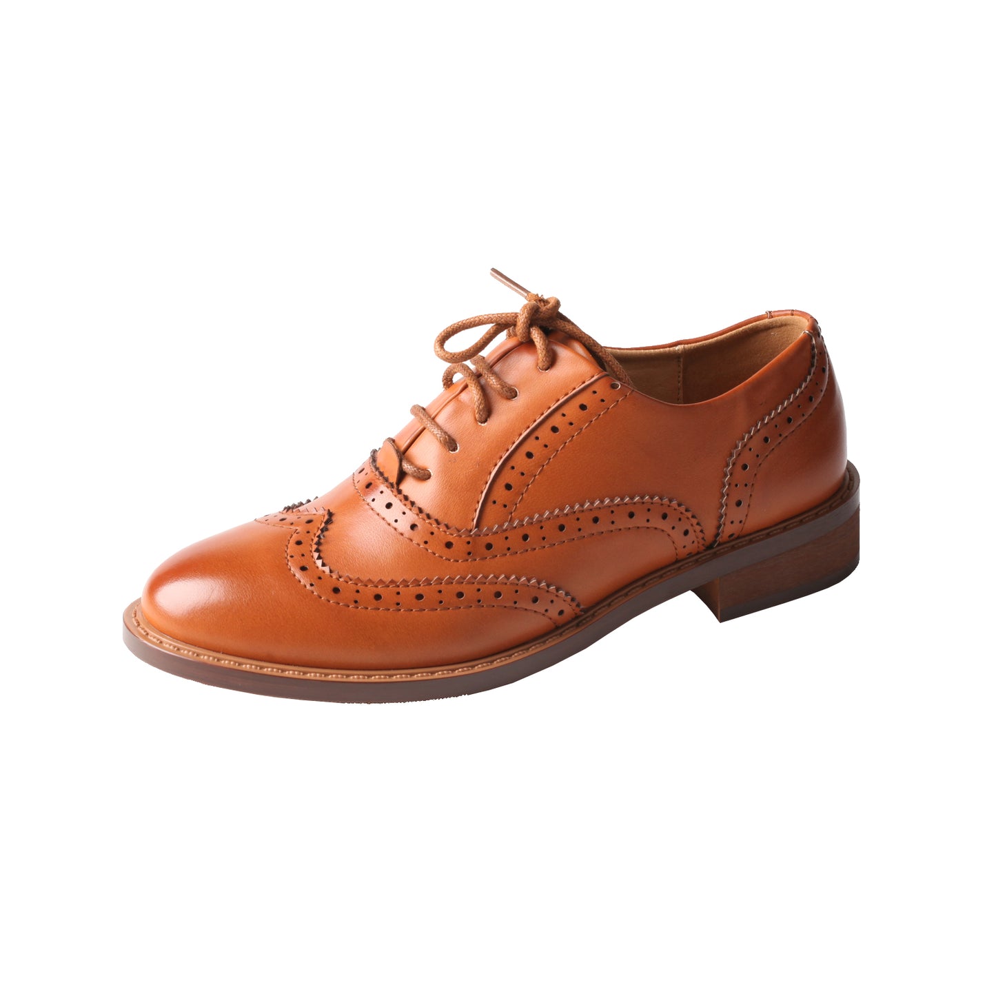 TMA EYES Baroque Retro carved British Style Lace-up Oxford Women's Casual Leather Shoes