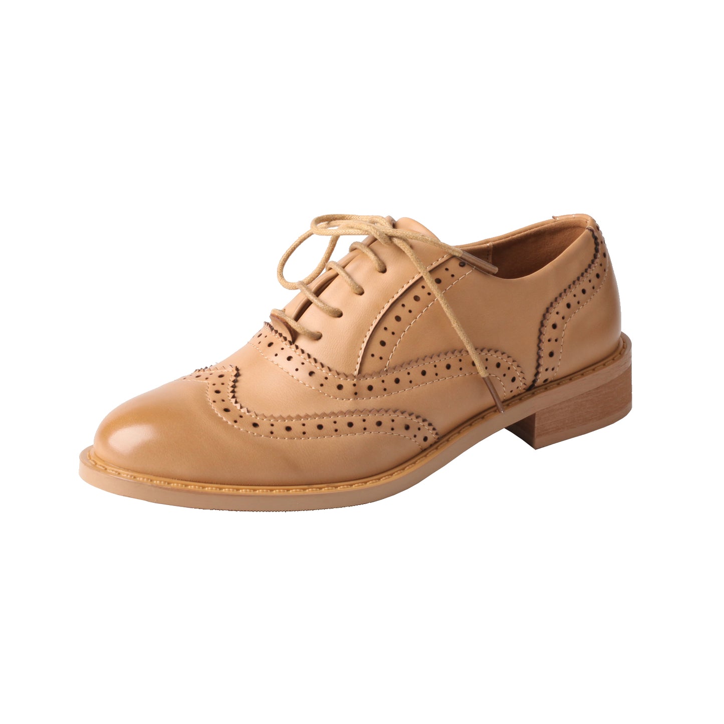 TMA EYES Baroque Retro carved British Style Lace-up Oxford Women's Casual Leather Shoes